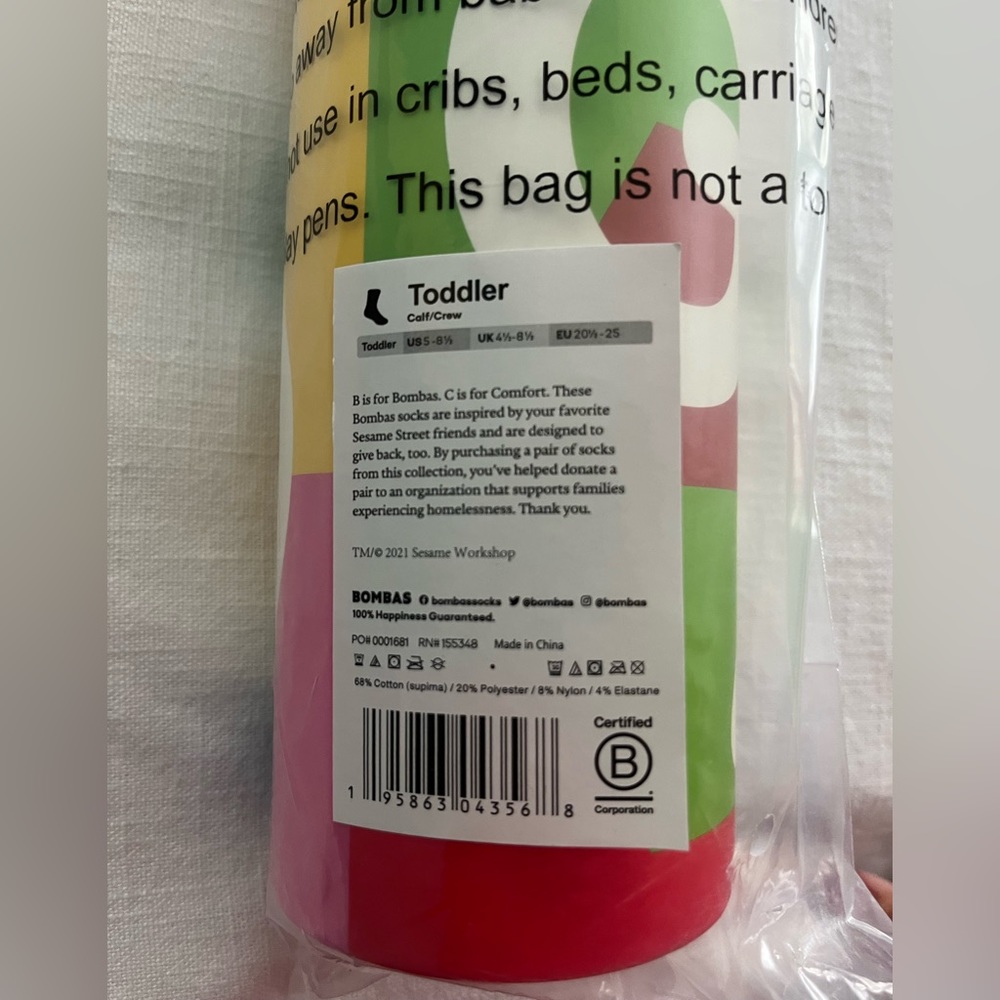 💛BOMBAS Toddler Sesame Street Socks - Picture 4 of 4